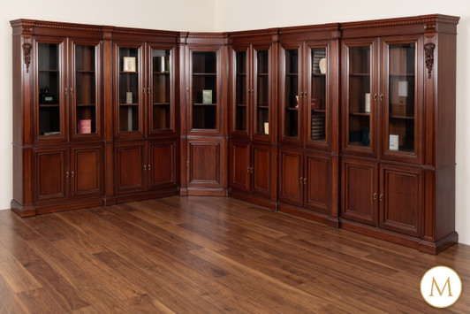 13ft Solid Mahogany Sectional Bookcase Unit