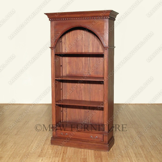 Tall Distressed Arched Open Bookcase
