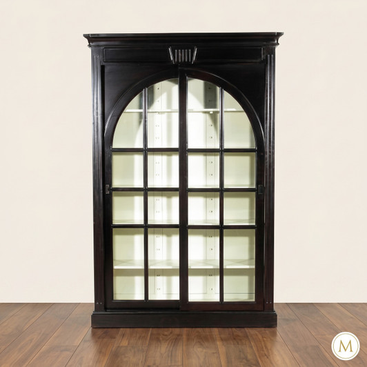 Dark Brown Arch 7Ft Bookcase Display Cabinet
