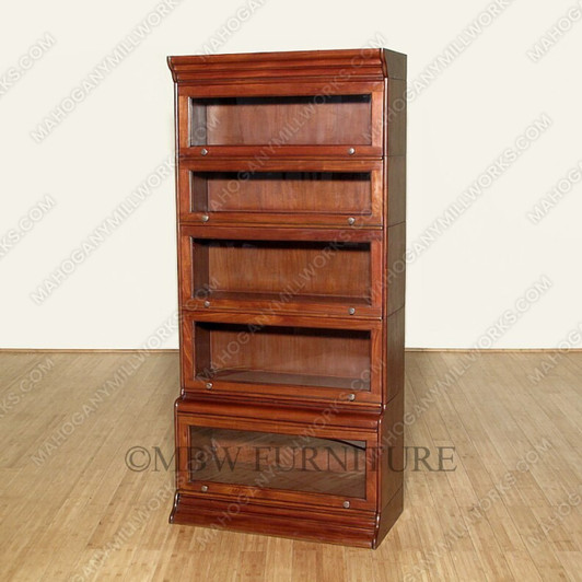 Mahogany Victorian Stacked Barrister Bookcase Curio Plain Glass