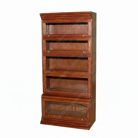 Mahogany Victorian Stacked Barrister Bookcase Curio Plain Glass
