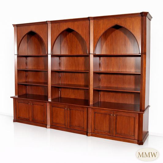 11ft Gothic Sectional Open Bookcase