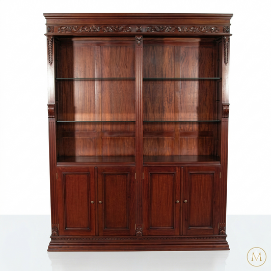 6ft Mahogany Open Bookcase Cabinet