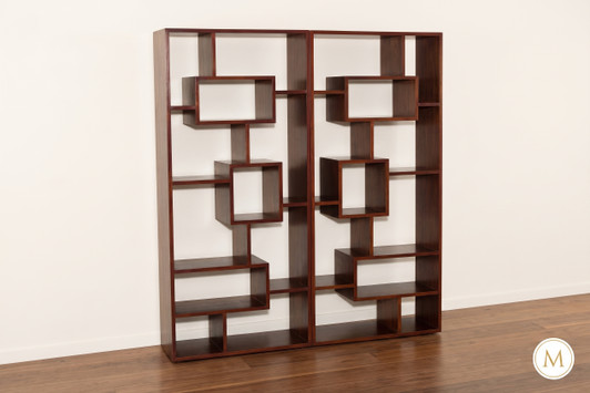 Art Deco Sectional Open Wall Bookcase