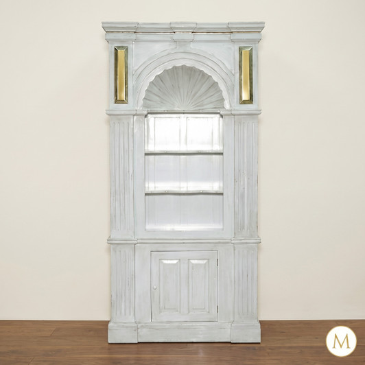Distressed White Open Shell Bookcase