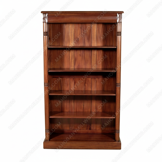 Walnut Victorian Open Bookcase