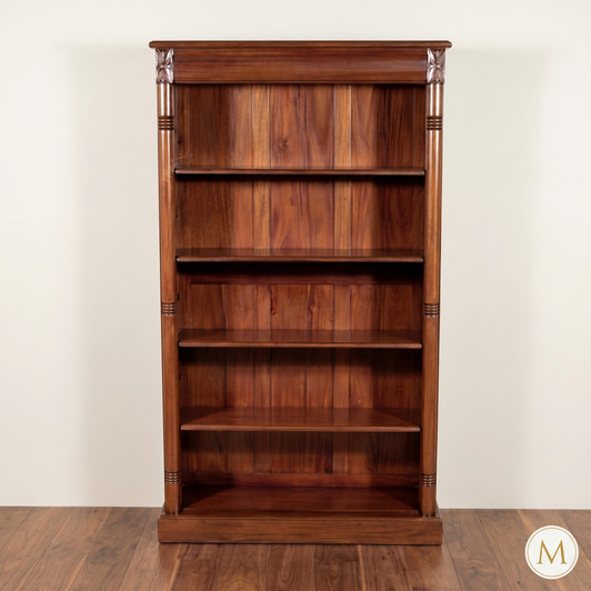 Walnut Victorian Open Bookcase