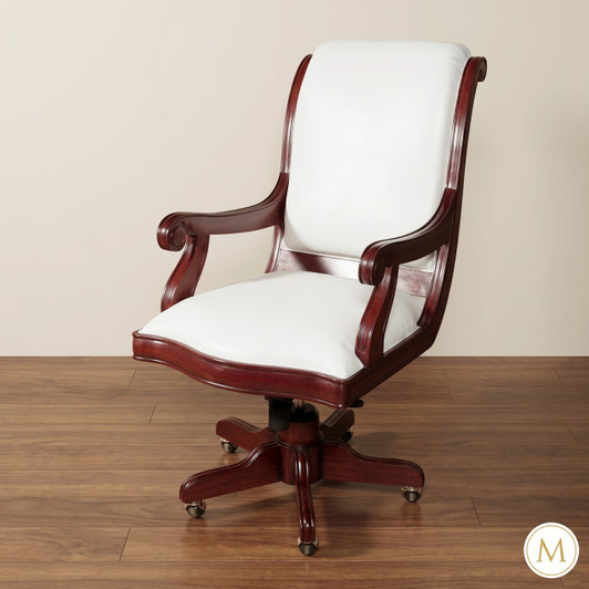Mahogany Crafter White Executive Office Chair