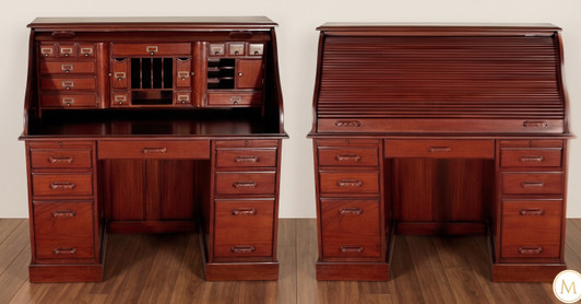 Traditional Cherry Roll Top Desk