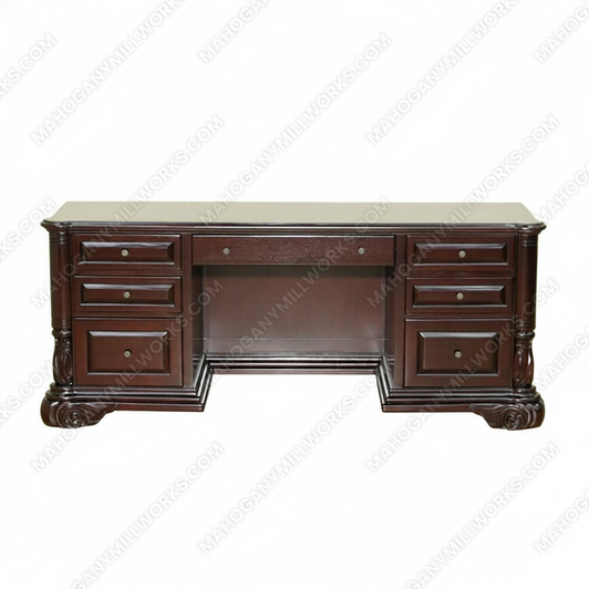 Solid Dark Mahogany Executive Office Desk
