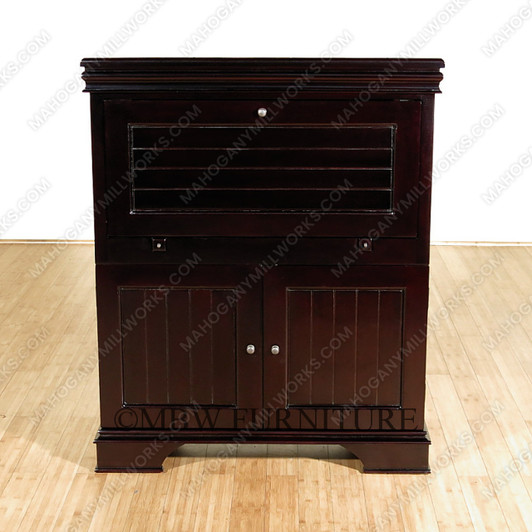 Solid Mahogany Espresso Escritoire Writing Desk