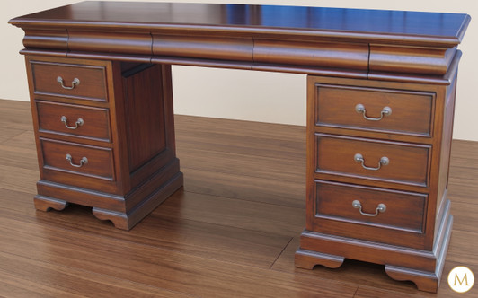 Brown Mahogany Pedestal Desk