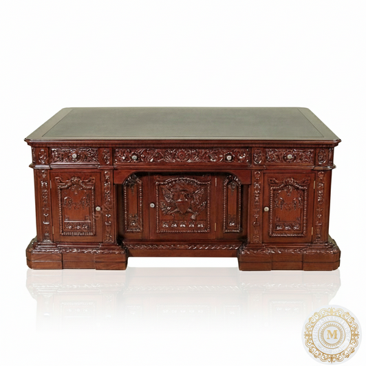 74" Mahogany Presidential Oval Office Resolute Desk (74" x 50"D)