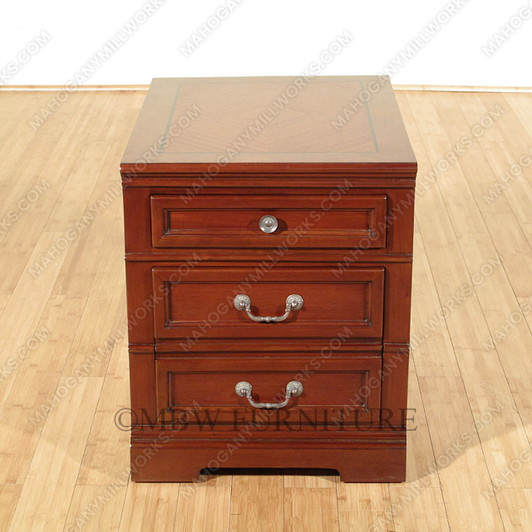 Solid Mahogany 2-Drawer Office File Cabinet