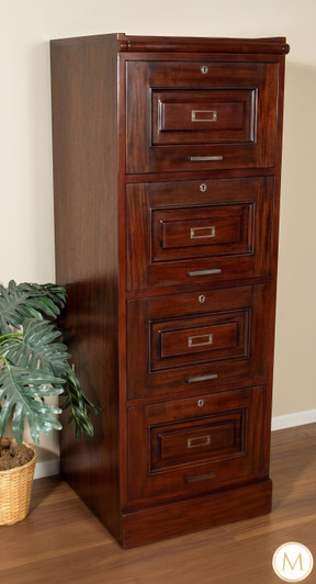 Dark Mahogany Mission 4-Drawer Filing Cabinet