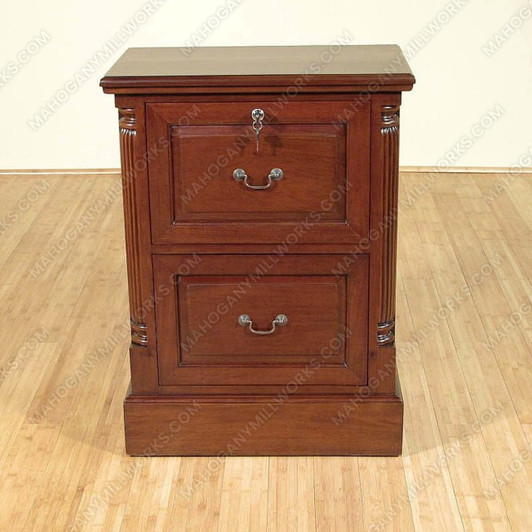 Solid Mahogany 2 Drawer File Filing Cabinet