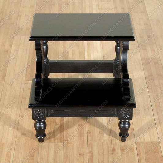 Black 2-Step Library Ladder Stool