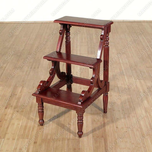 Cherry Library 3-Tier Step Ladder