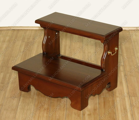 Solid Mahogany 2-Step Bedside Office Library Bed Step Stool