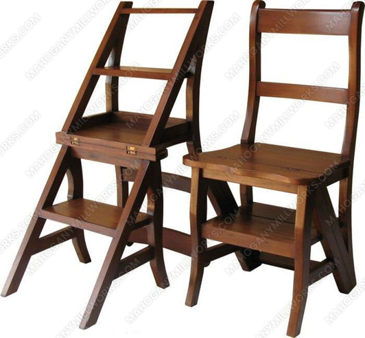 Solid Mahogany Step Stool Chair