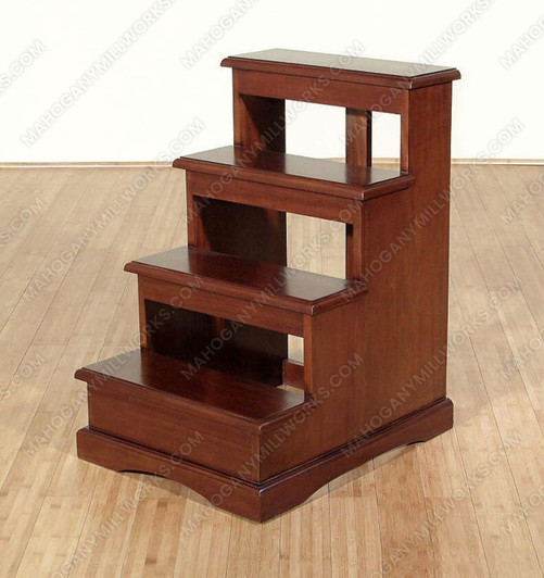 Walnut Library 4-Tier Step Ladder
