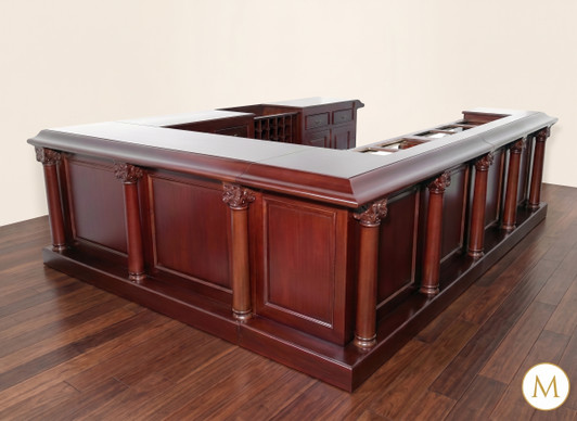12ft Dark Mahogany U Shape Bar