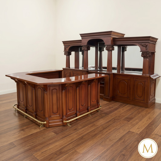 13.5ft Mahogany U-Shape Pub Bar Set