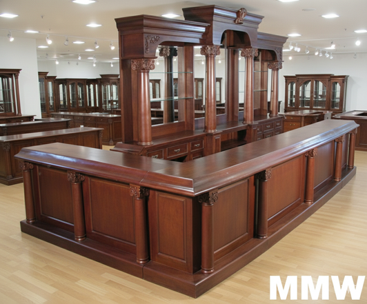 19.5ft Solid Mahogany L-Shape Corner Bar