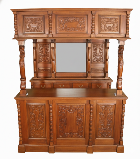 The Crown Jewel 6.5ft Ornate Gothic Canopy Pub Bar