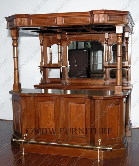 6.5ft Mahogany English Canopy Home Pub Bar
