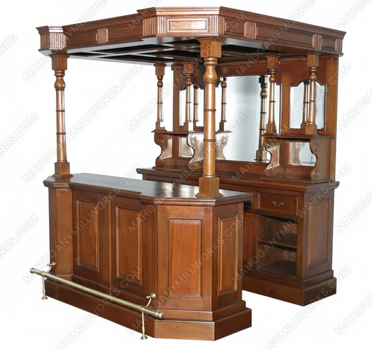 6.5ft Mahogany English Canopy Home Pub Bar