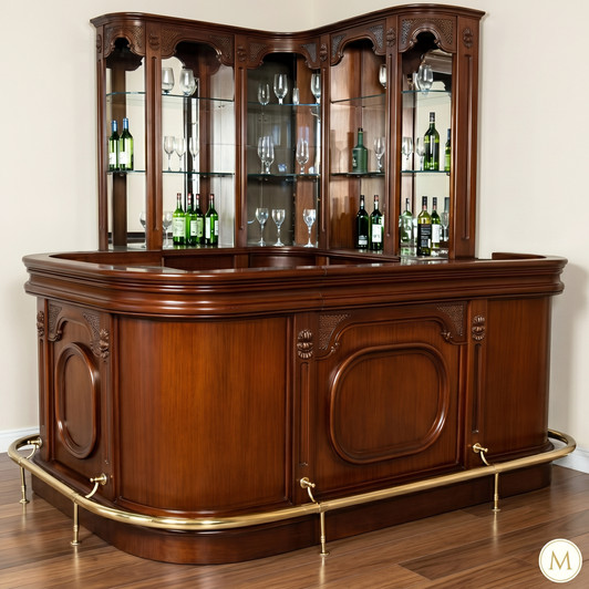 7.5ft Mahogany Home Corner Bar