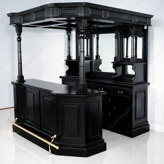 6.5ft Black Canopy Home Pub Bar