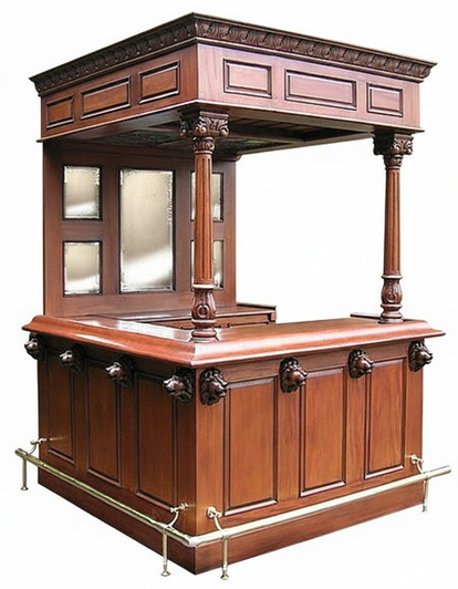 5.5ft Mahogany Stained Glass Canopy Pub Bar