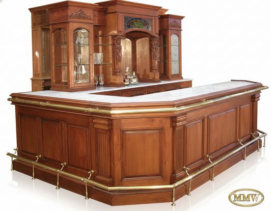 12ft Corner Pub Bar w/ Marble Top