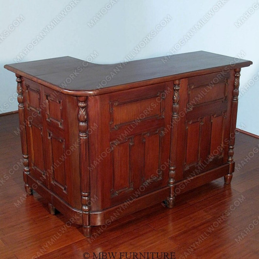 6ft Solid Mahogany Corner Home Pub Liquor Wine Bar