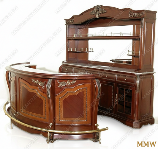 9.5ft Italian Inlay Rounded Front Pub Bar