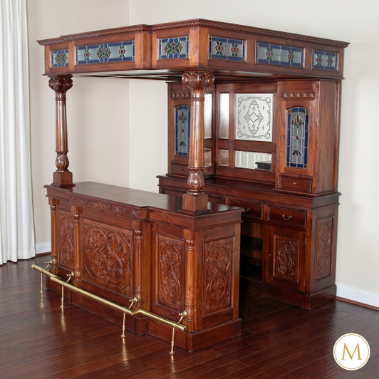 7ft Mahogany Carved Canopy Home Pub Bar