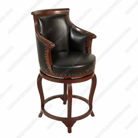 Genuine Leather Swivel Pub Barstools (2)