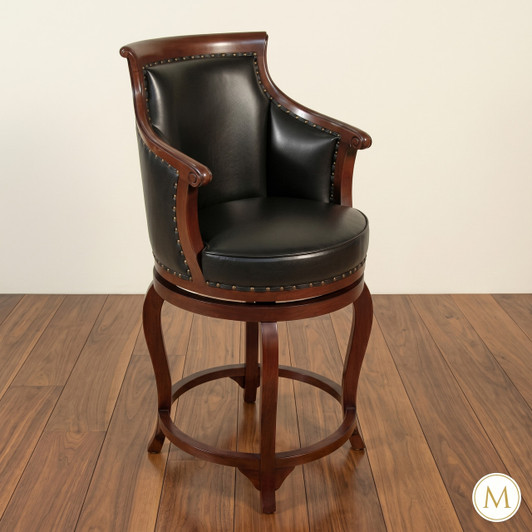 Genuine Leather Swivel Pub Barstools (2)