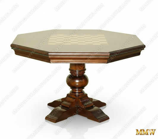 50" Mahogany Octagonal Recreational Game Table