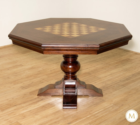 50" Mahogany Octagonal Recreational Game Table