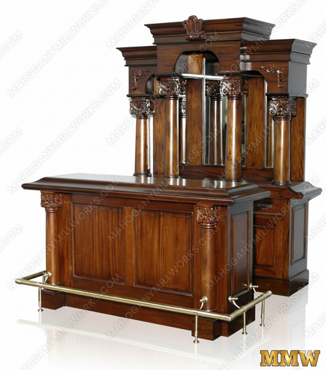 6ft Mahogany English Home Pub Bar