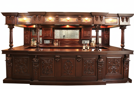 Magnificent Mahogany Canopy Pub Bar (168W x 83D)