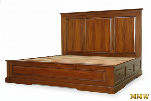 Shaker Mission Solid Wood Storage Bed