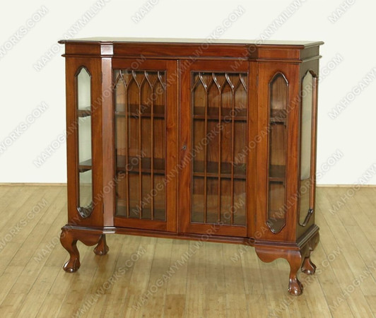Solid Mahogany Chippendale Curio Display Cabinet