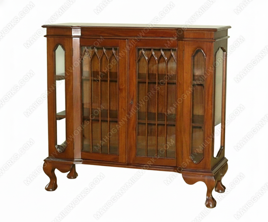 Solid Mahogany Chippendale Curio Display Cabinet