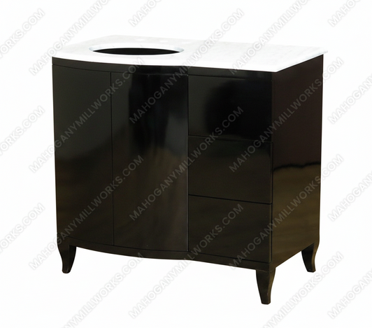 Black Bathroom Vanity w/ Marble Top