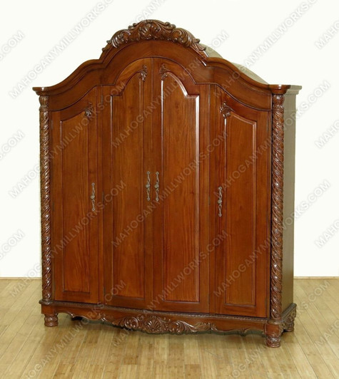 Large Solid Mahogany 4 Door Cabinet