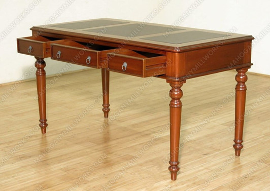 Sheraton Writing Table Desk w/ Faux Leather Top